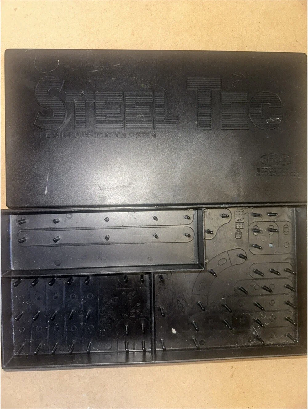 Vintage Eric Remco Steel Tec Black Construction System Case Box Free Shipping